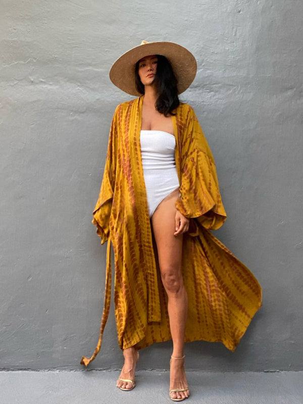 Gewebter Kimono mit Bindegürtel – Leona