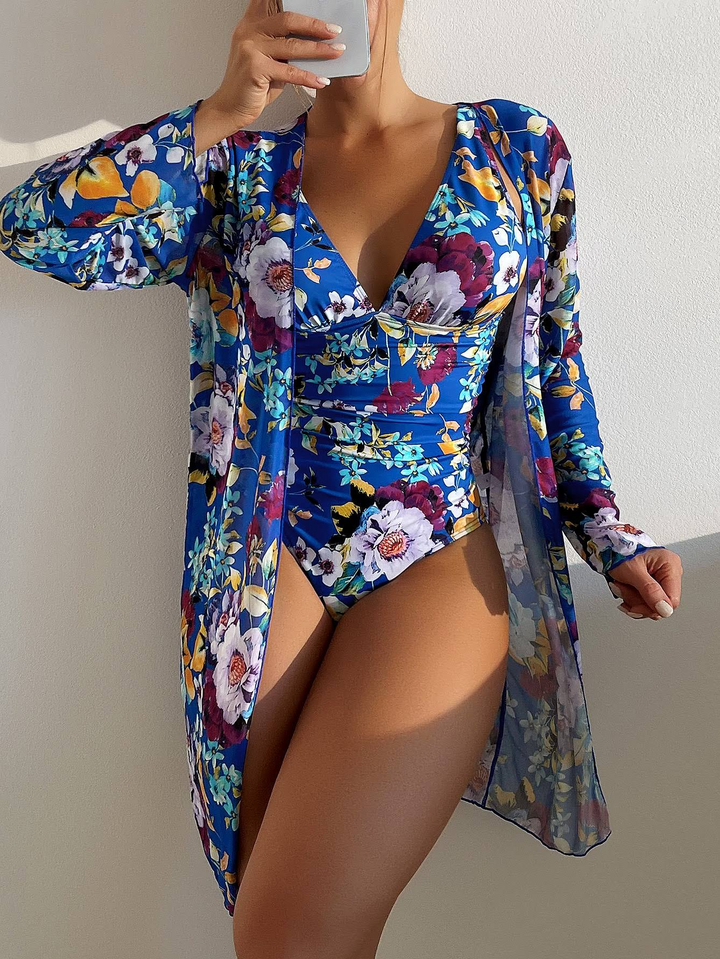 3-teiliges Blaues Bikini-Set mit schmeichelhafter Passform – Marisse