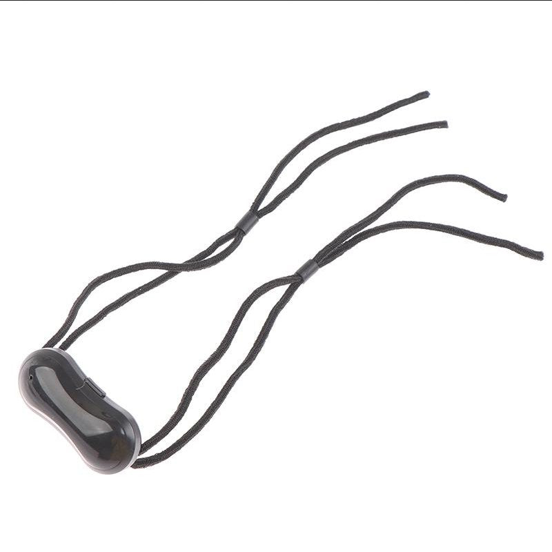 Schwarzer Kabelorganizer mit elastischen Bändern, Kunststoff, Kabelmanagement, Bürobedarf.