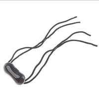 Schwarzer Kabelorganizer mit elastischen Bändern, Kunststoff, Kabelmanagement, Bürobedarf.