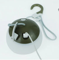 Tragbare LED-Campinglampe, grün-weiß, mit Haken und USB-Anschluss, Outdoor-Beleuchtung.