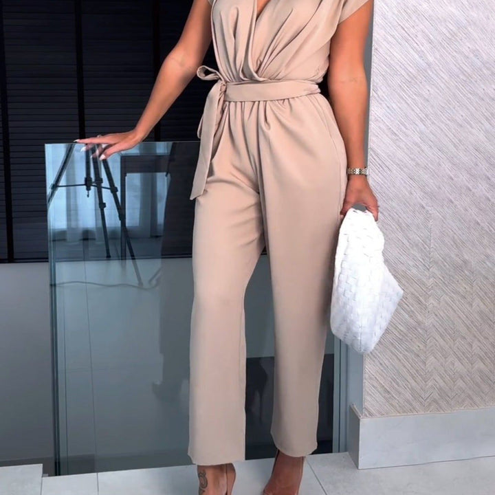 Trendiger Damen Herbst-Jumpsuit mit Langarm & Taillenbetonung – Alina