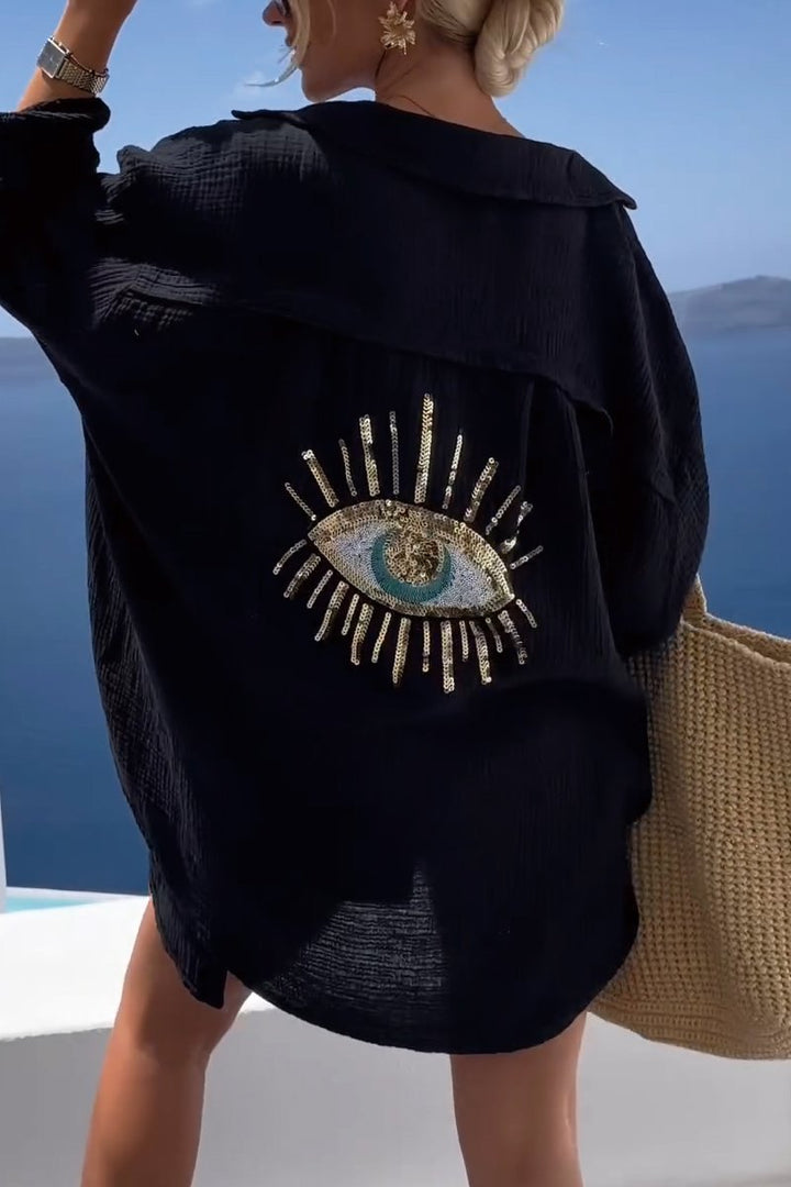 Sommerliches Damen-Tunika mit verzierter Rückseite – Serena