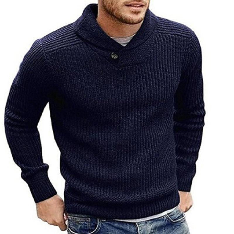 Einfarbiger Herren Winter-Strickpullover – Adrian