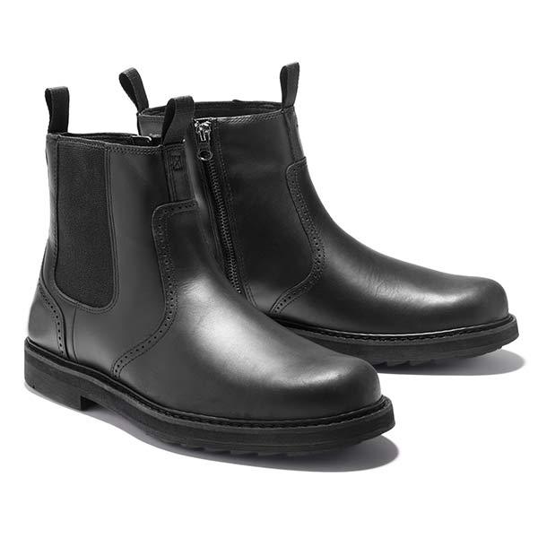 Herren Chelsea Boots klassisch aus Kunstleder mit Elastikeinsatz – Neron