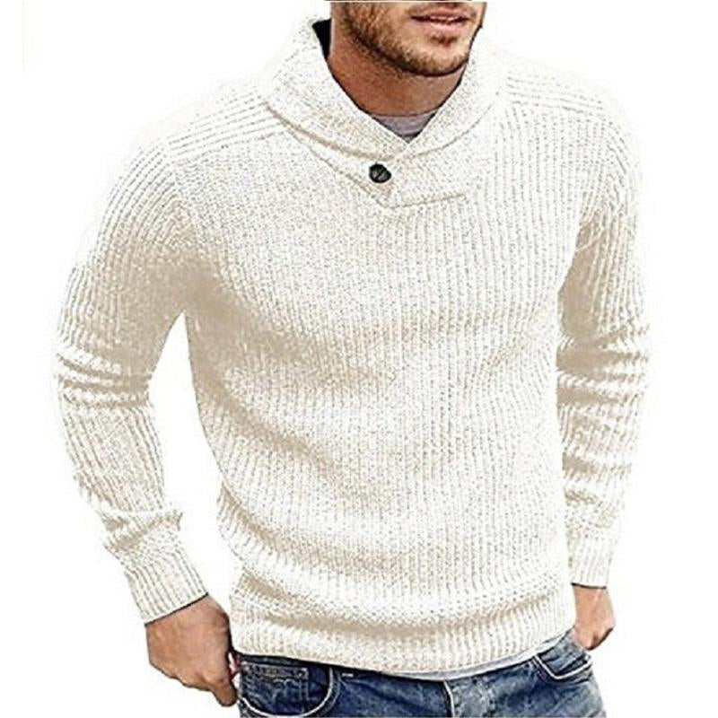 Einfarbiger Herren Winter-Strickpullover – Adrian