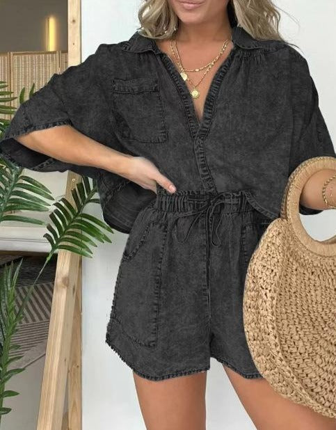 Trendige Damen Sommerbluse mit kurzen Ärmeln – Isabelle