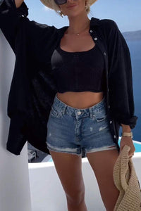 Sommerliches Damen-Tunika mit verzierter Rückseite – Serena