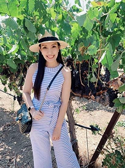 Gestreifter Sommer-Jumpsuit für Damen mit weitem Bein und V-Ausschnitt – Alina