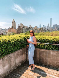 Gestreifter Sommer-Jumpsuit für Damen mit weitem Bein und V-Ausschnitt – Alina