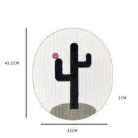 Stickerei Wandbild Kaktus Design, schwarz-weiß, 35x43,5 cm, moderne Dekoration, Wohnzimmer