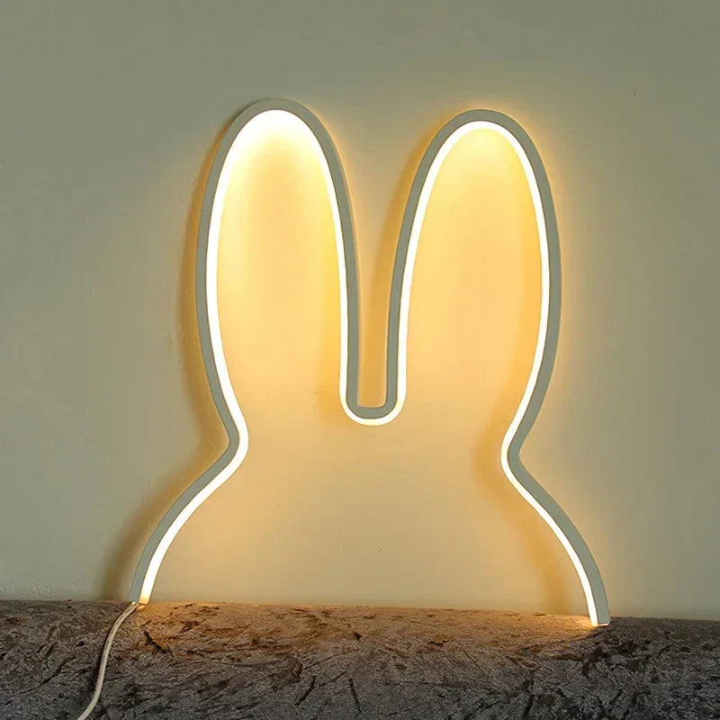 LED-Nachtlampe Hase, warmweiß, USB, Kinderzimmer, modernes Design, 5W, Geschenkidee.