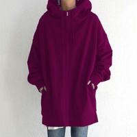 Lila Kapuzenpullover, Unisex, Reißverschluss, Baumwolle, lässig, modisch, Herbstmode.