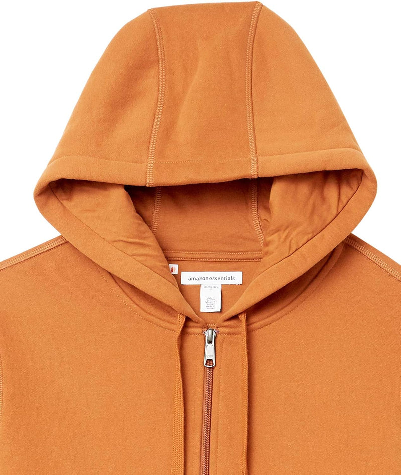 Orange Kapuzenpullover aus Baumwolle mit Reißverschluss, Amazon Essentials, Herrenmode.