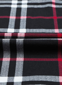 Schwarz-weiß-roter kariert Stoff, Baumwolle, Textil, Mode, Bekleidungsmaterial, hochwertig