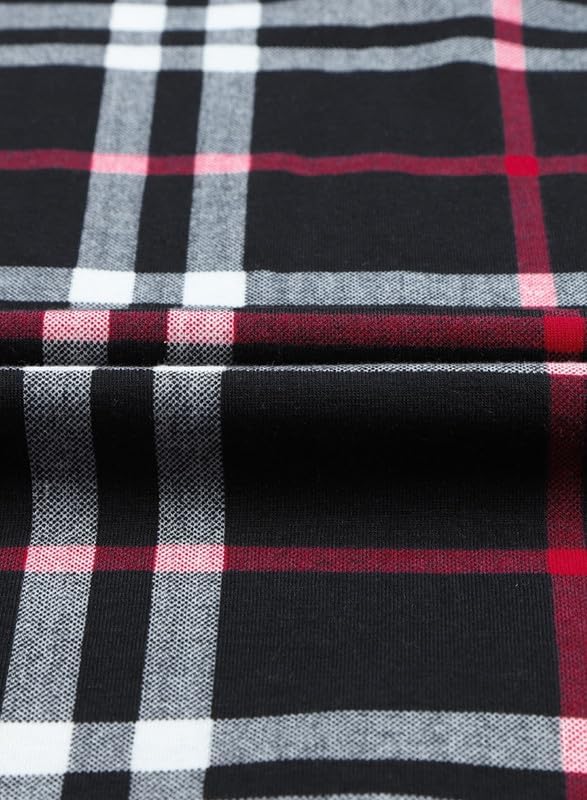 Schwarz-weiß-roter kariert Stoff, Baumwolle, Textil, Mode, Bekleidungsmaterial, hochwertig