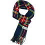 Kariertes Wollschal in Rot und Blau, Tartan-Muster, warmes Winteraccessoire, Unisex-Design.