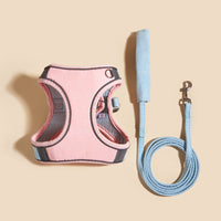 Rosa Katzen-Geschirr und Leine Set, verstellbar, sicher, aus Stoff, für Spaziergänge.