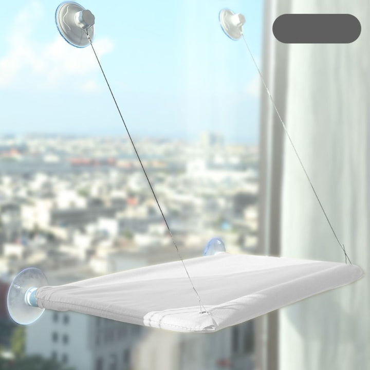 Katzenfensterliege mit Saugnäpfen, weiß, für Fenster, Haustierbett, stabil und platzsparend.