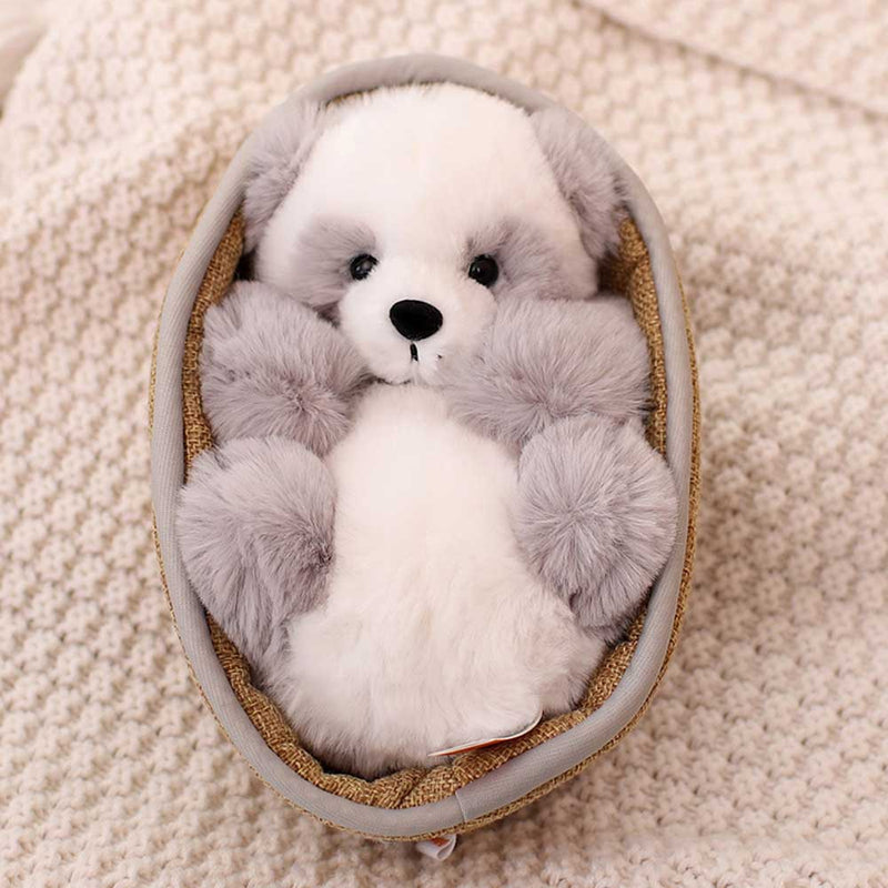 Plüsch-Panda mit Korb zum Herausnehmen – weich gefüllt & dekorativ – 20 cm