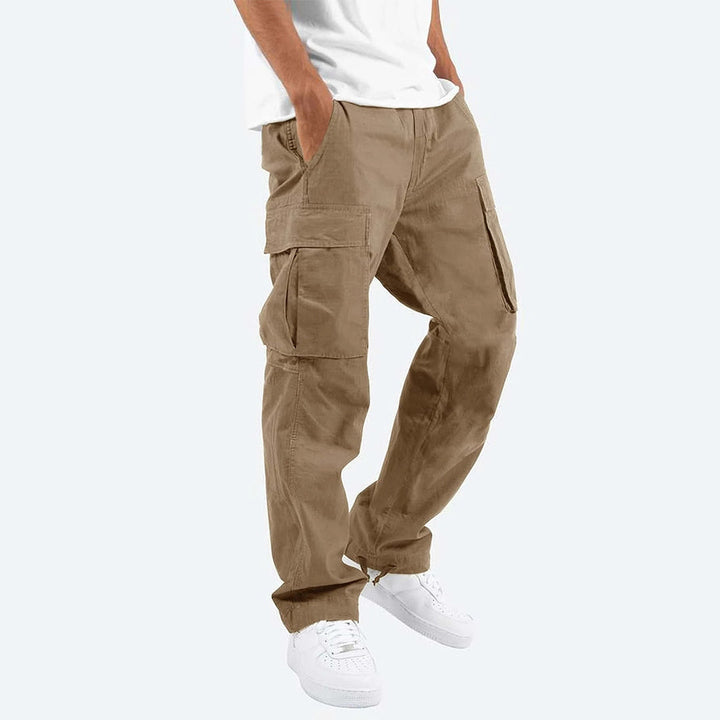 Khaki Cargo-Hose für Herren, lässig, Baumwolle, mit Seitentaschen, modisch, bequem.