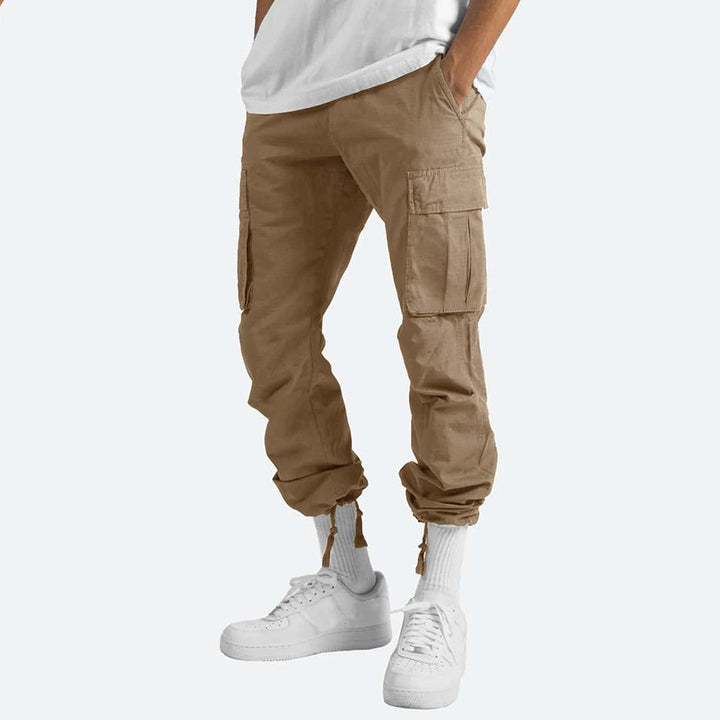 Khaki Cargohose für Herren, lässig, mit Taschen, Baumwolle, ideal für Freizeitkleidung.