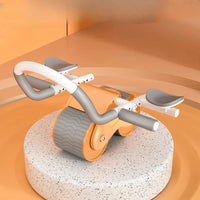 Holz-Kinderlaufrad, orange-grau, ergonomisch, Indoor-Spielzeug, rutschfeste Griffe