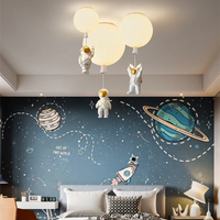 Deckenleuchte Kinderzimmer Astronauten Design, LED, weiß, modern, Weltraum-Thema, 3D-Deko.