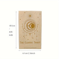 Klassisches Tarot-Deck, 78 Karten, beige, mit Anleitung, esoterisches Design, 10,5x6,1cm.