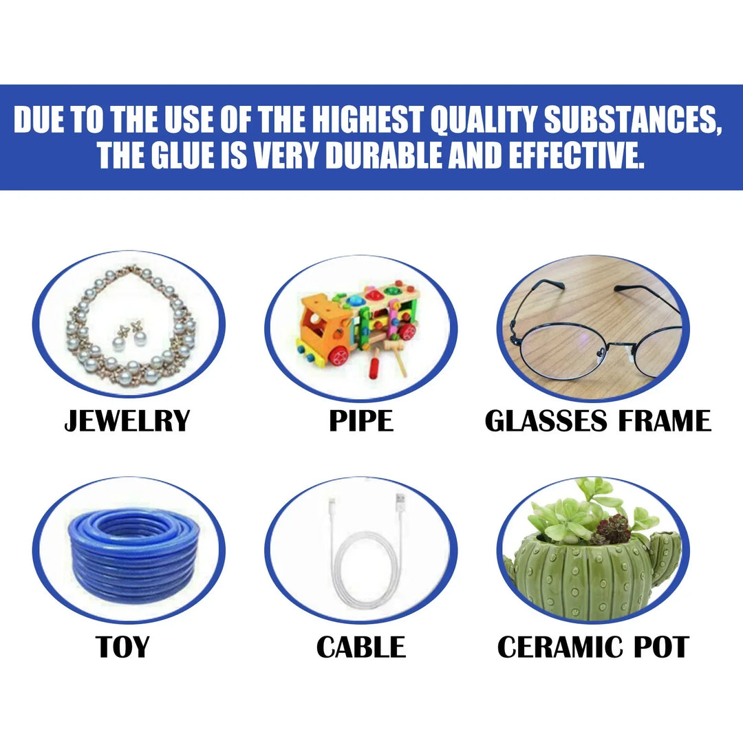 Vielseitiger Kleber für Schmuck, Spielzeug, Brillenrahmen, Kabel, Keramiktopf, Rohr.