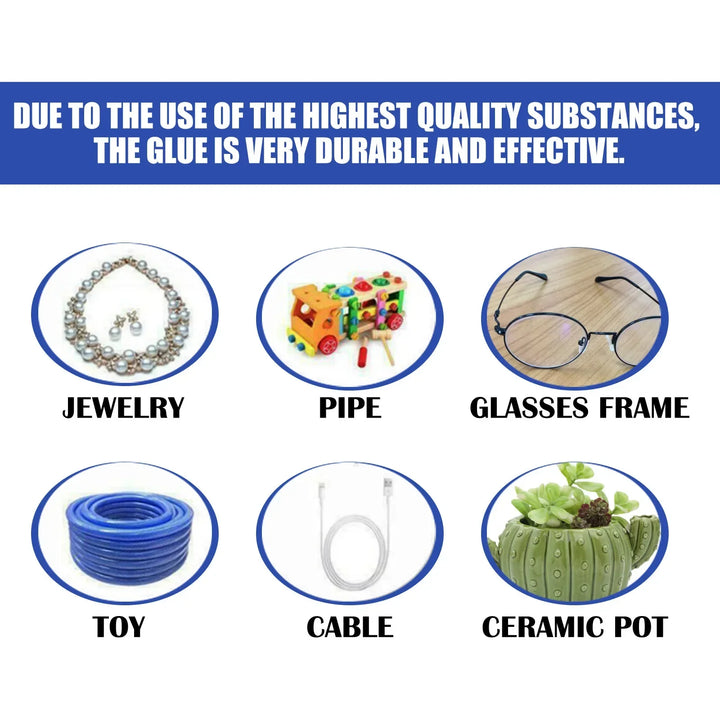 Vielseitiger Kleber für Schmuck, Spielzeug, Brillenrahmen, Kabel, Keramiktopf, Rohr.
