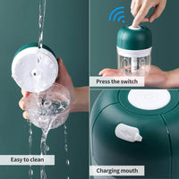 Elektrischer Knoblauchpresse, grün, kabellos, einfach zu reinigen, USB-aufladbar.