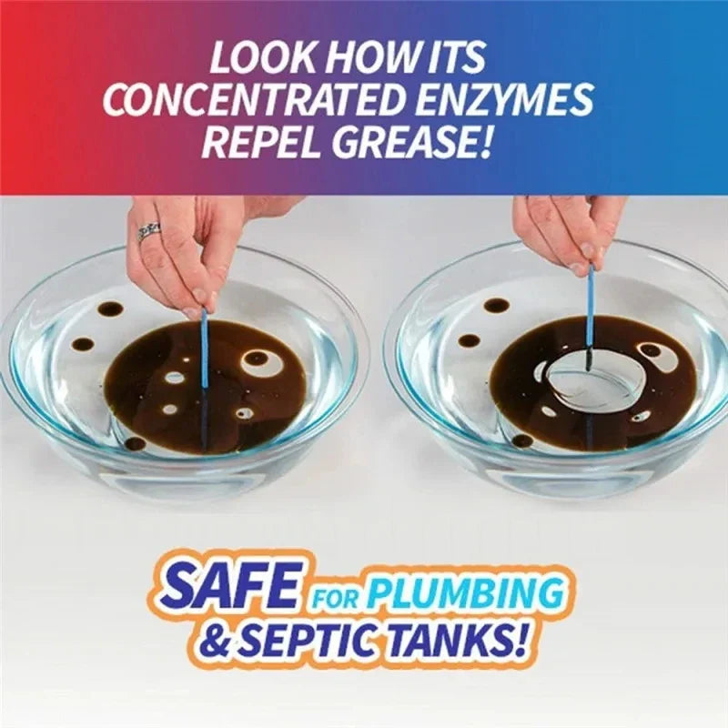 Schüssel mit Enzymreiniger, der Fett abweist, sicher für Abflüsse und Klärgruben.