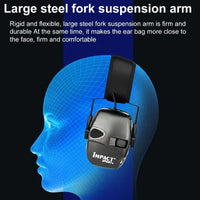 Schwarzer Gehörschutz mit Stahlbügel, ergonomisch, langlebig, für Lärmschutz und Komfort.