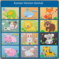 Koreanische Tierpuzzles für Kinder, bunte Tiermotive, Lernspielzeug, 12-teiliges Set.