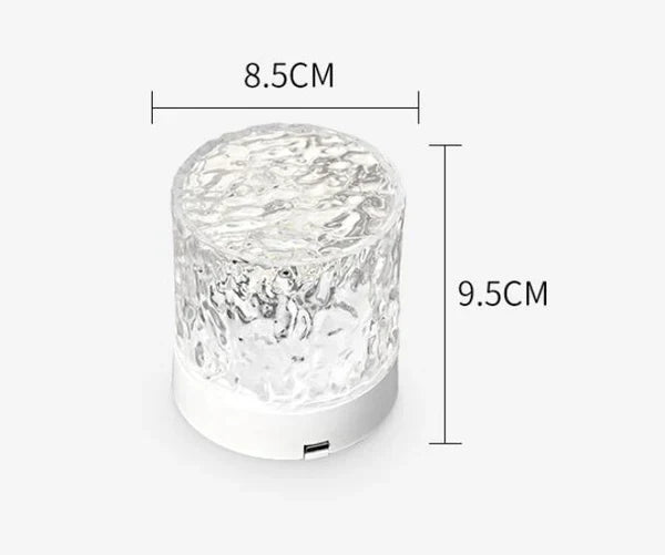Transparente LED-Lampe, zylindrisch, 8,5x9,5cm, modernes Design, energiesparend, Tischbeleuchtung.