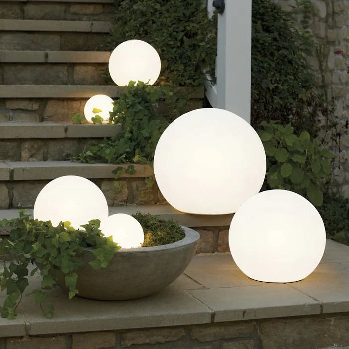 Leuchtkugeln für Garten, LED, weiß, dekorativ, energiesparend, Außenbeleuchtung, modern, rund