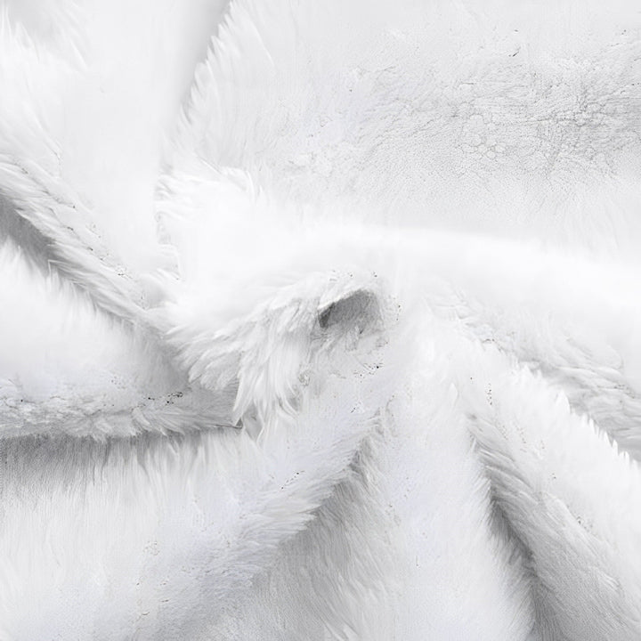 Weiße Kunstfell-Decke, weiches Material, luxuriöses Design, Heimdekoration, gemütlich.