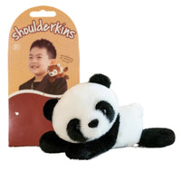 Schulter-Magnetspielzeug Panda Plüschtier, schwarz-weiß, Kinder, Geschenkidee.