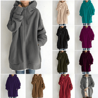 Damen Kapuzenpullover, lang, verschiedene Farben, gemütlich, modisch, Herbst-Winter-Kleidung.