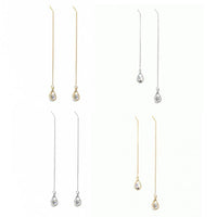 Lange Tropfen Strass Ohrringe, gold und silber, eleganter Schmuck, Damenaccessoire.
