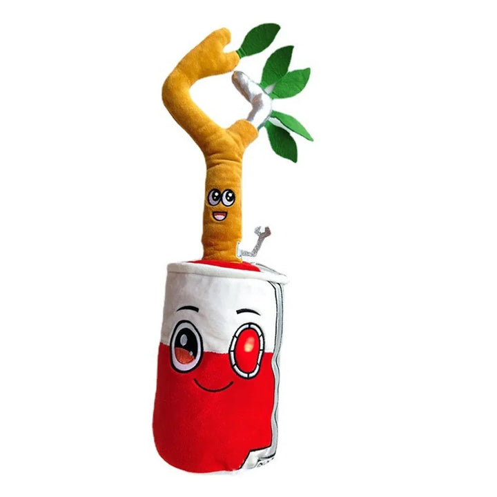 LankyBox Plüschtier, roter Becher mit gelbem Baum, lustiges Design, Kinder-Spielzeug.