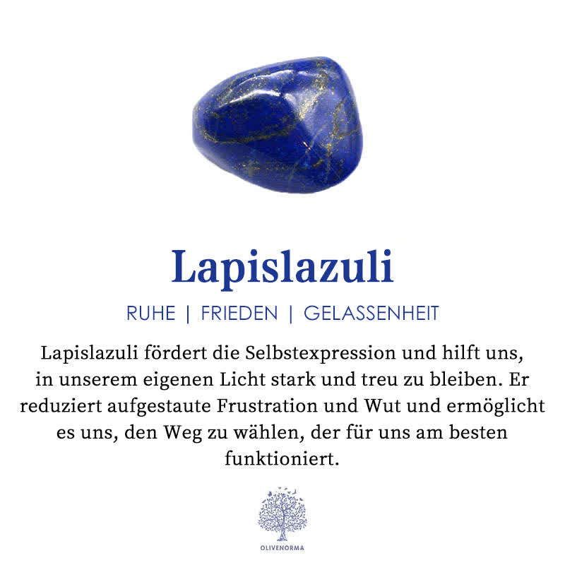 Blauer Lapis Lazuli Stein, glatt poliert, fördert Selbstexpression und innere Ruhe.