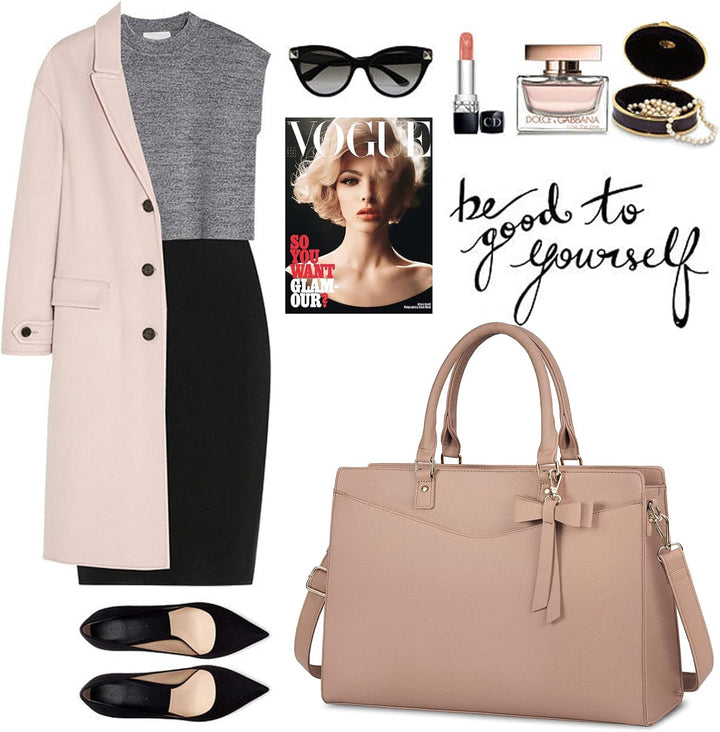 Wasserdichte Laptop-Tasche aus PU-Leder mit multifunktionalem Design für Damen