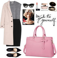 Wasserdichte Laptop-Tasche aus PU-Leder mit multifunktionalem Design für Damen