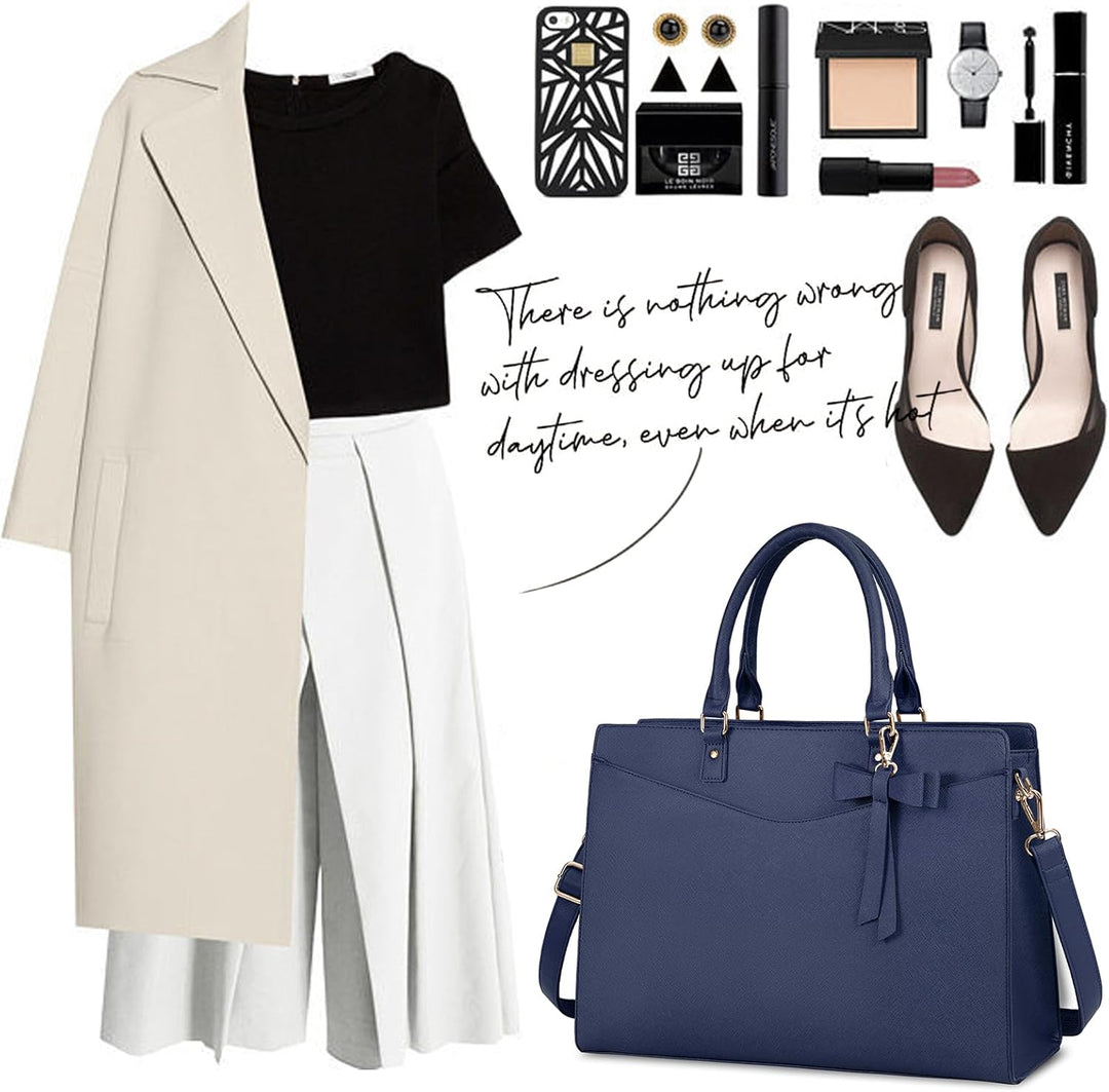 Wasserdichte Laptop-Tasche aus PU-Leder mit multifunktionalem Design für Damen