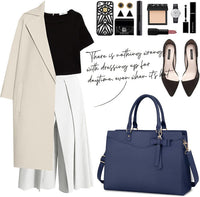 Wasserdichte Laptop-Tasche aus PU-Leder mit multifunktionalem Design für Damen