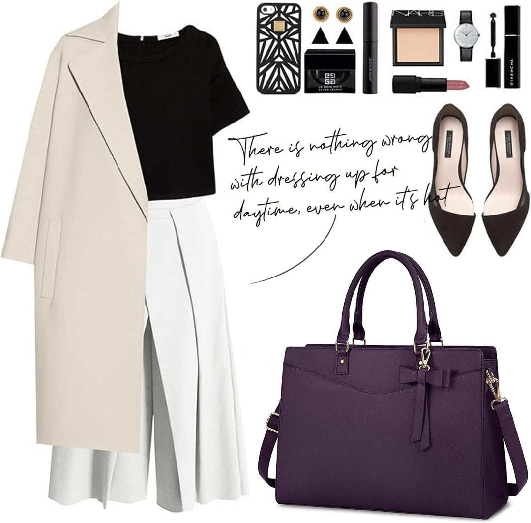 Wasserdichte Laptop-Tasche aus PU-Leder mit multifunktionalem Design für Damen