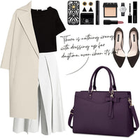 Wasserdichte Laptop-Tasche aus PU-Leder mit multifunktionalem Design für Damen