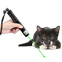 Schwarzer Laserpointer 303, hohe Leistung, grün, mit Katze, Hand, Batteriefach, Spielzeug.